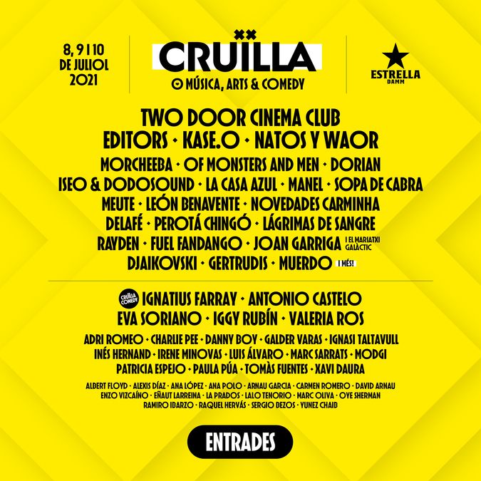 Cruïlla 2021 Cartell