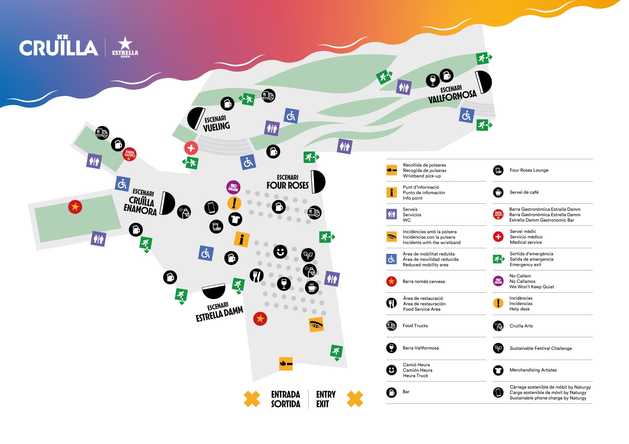 Mapa Festival Cruïlla 2022